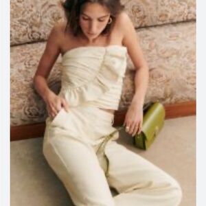 Sezane marilia white strapless top rare and new with tags